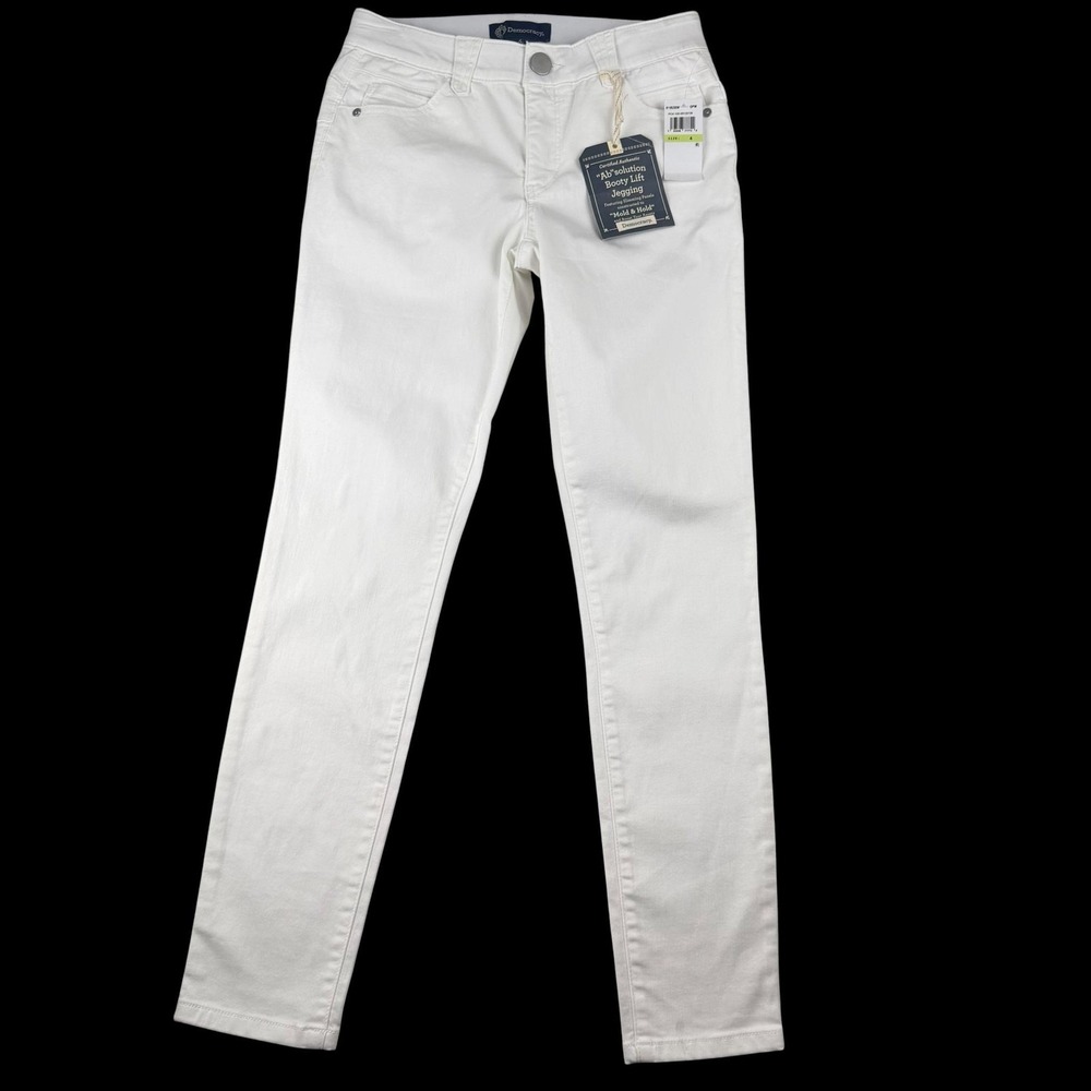 Democracy Jeans Womens 4 White Absolution Booty Lift Jegging Stretch Denim